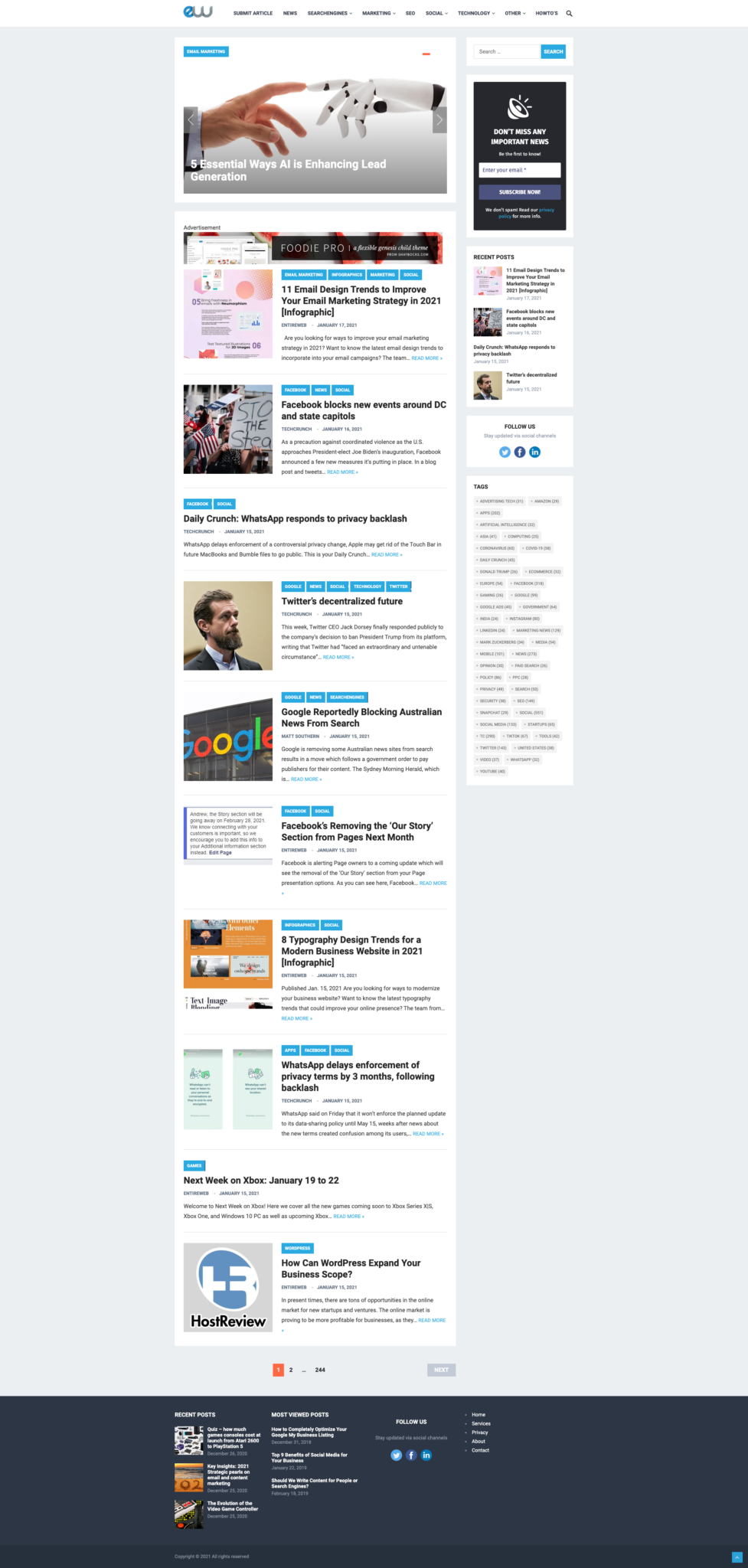 Entireweb Articles - Bottom banner on all pages (728x90) - Entireweb ...